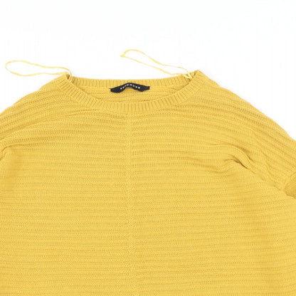 Preloved Peacocks Womens Yellow Round Neck  Acrylic Pullover Jumper Size M - Detail