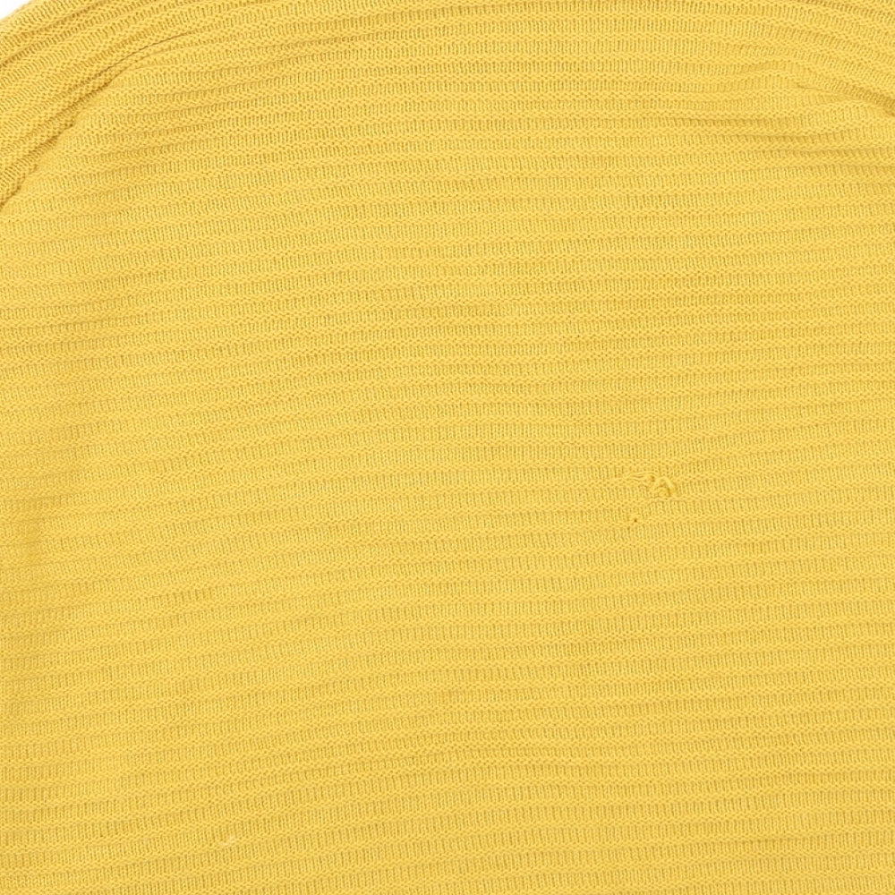 Peacocks Womens Yellow Round Neck  Acrylic Pullover Jumper Size M