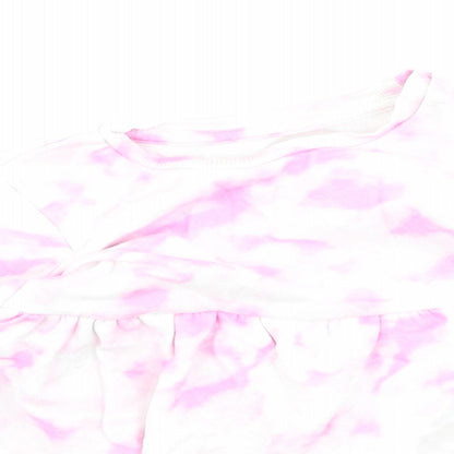 Dunnes Girls Pink  Cotton Fit & Flare  Size 12-18 Months  Round Neck