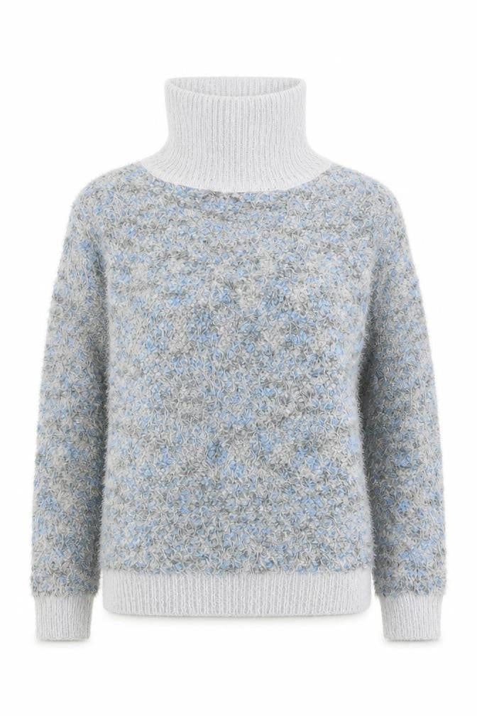 Just elegance Womens Multicoloured High Neck  Polyester Pullover Jumper Size S