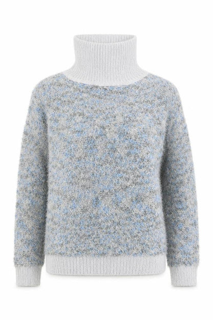 Just elegance Womens Multicoloured High Neck  Polyester Pullover Jumper Size S