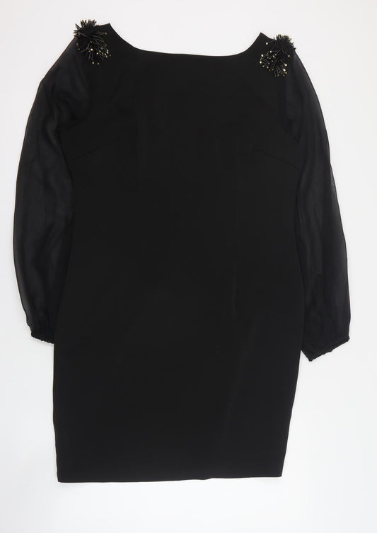 Miusol Womens Black  Acrylic Mini  Size XL  Square Neck Zip