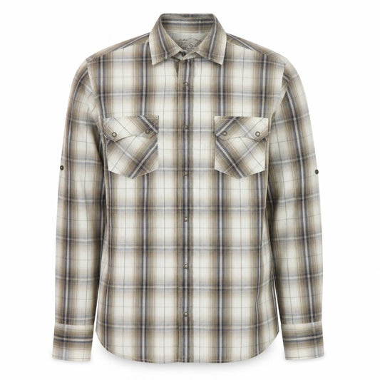 Cedarwood State Mens Brown Plaid Cotton Button-Up Size S Collared Snap
