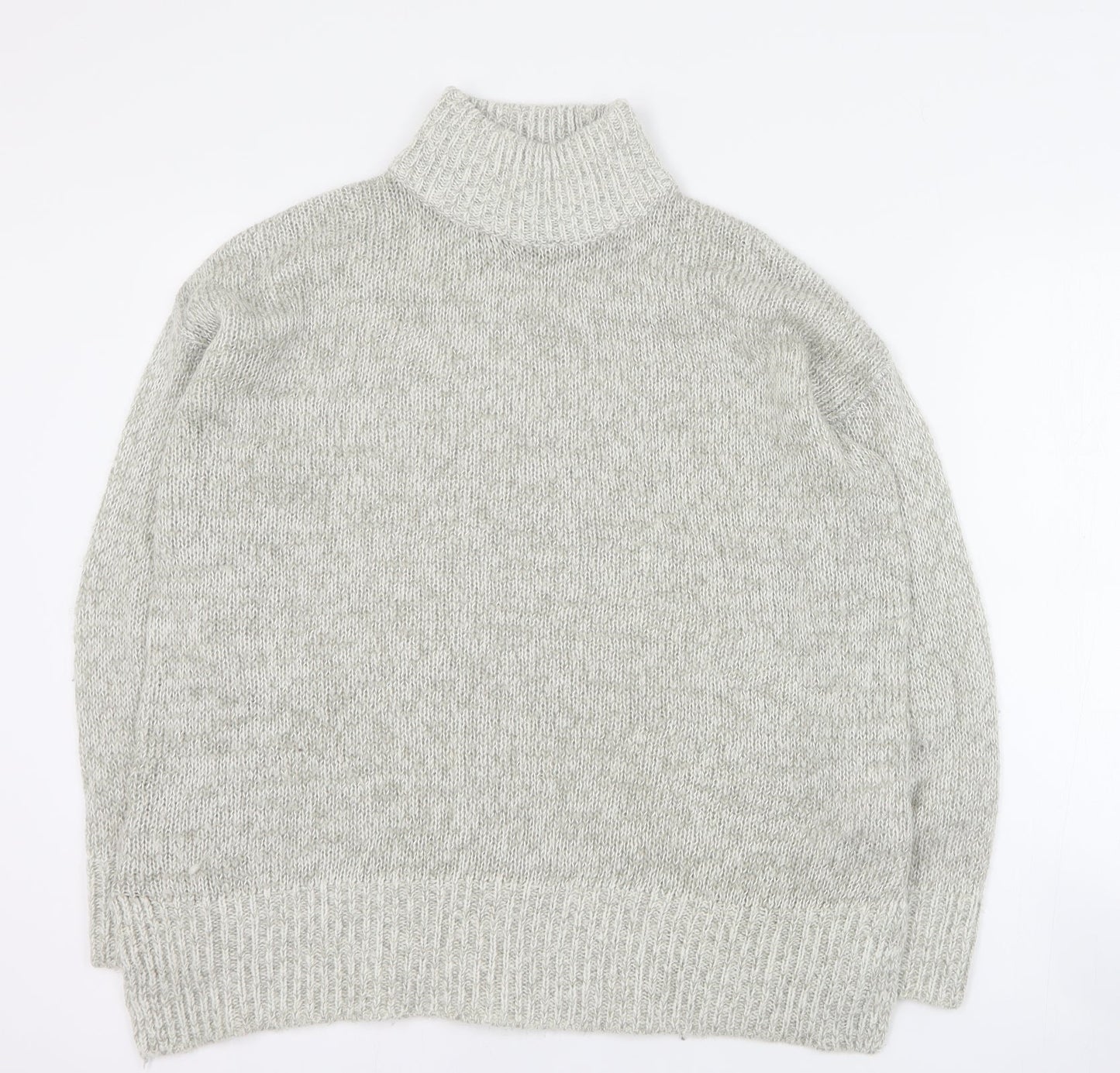 New Look Womens Grey High Neck  Acrylic Pullover Jumper Size S