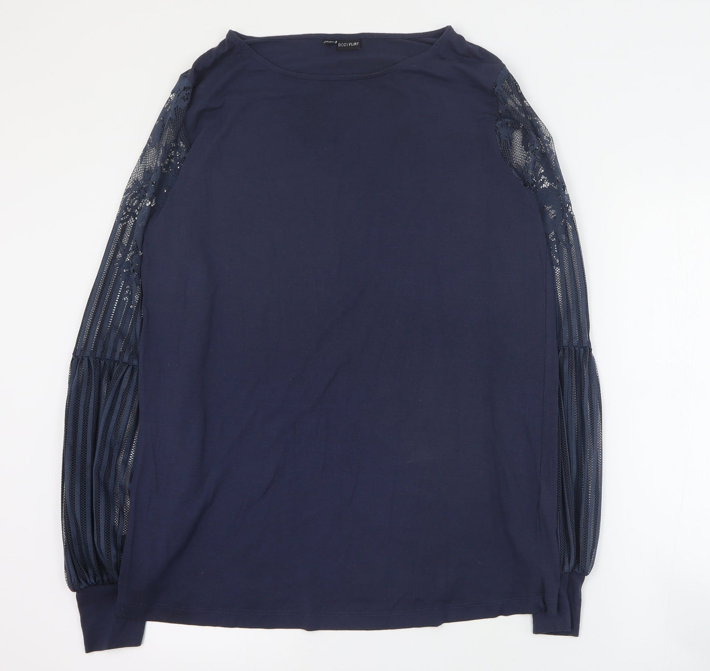 Body Flirt Womens Blue  Viscose Basic T-Shirt Size M Round Neck