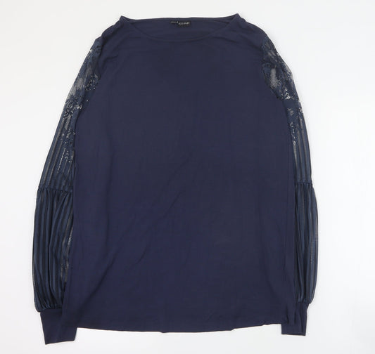 Body Flirt Womens Blue  Viscose Basic T-Shirt Size M Round Neck