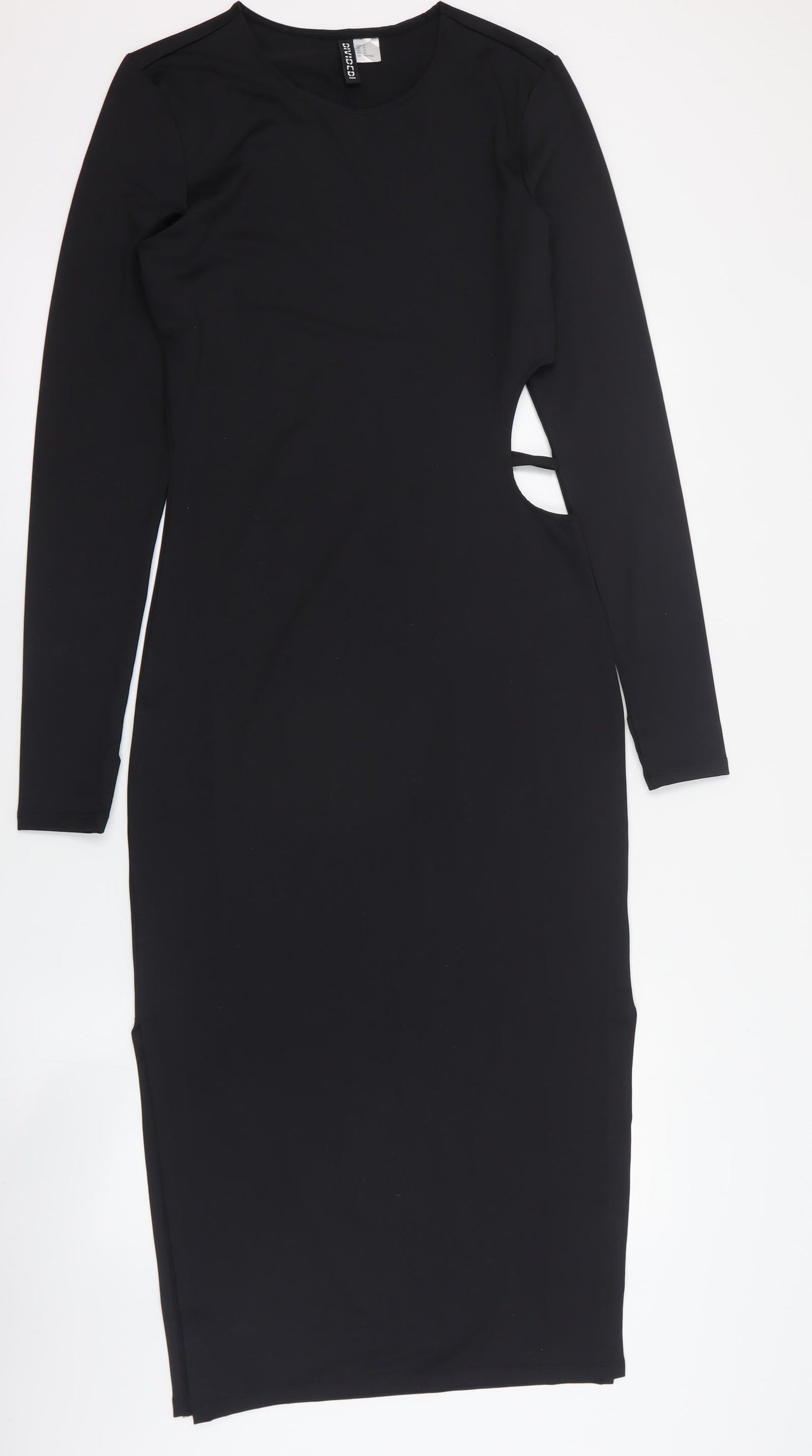 H&M Womens Black  Polyester Bodycon  Size M  Round Neck Pullover