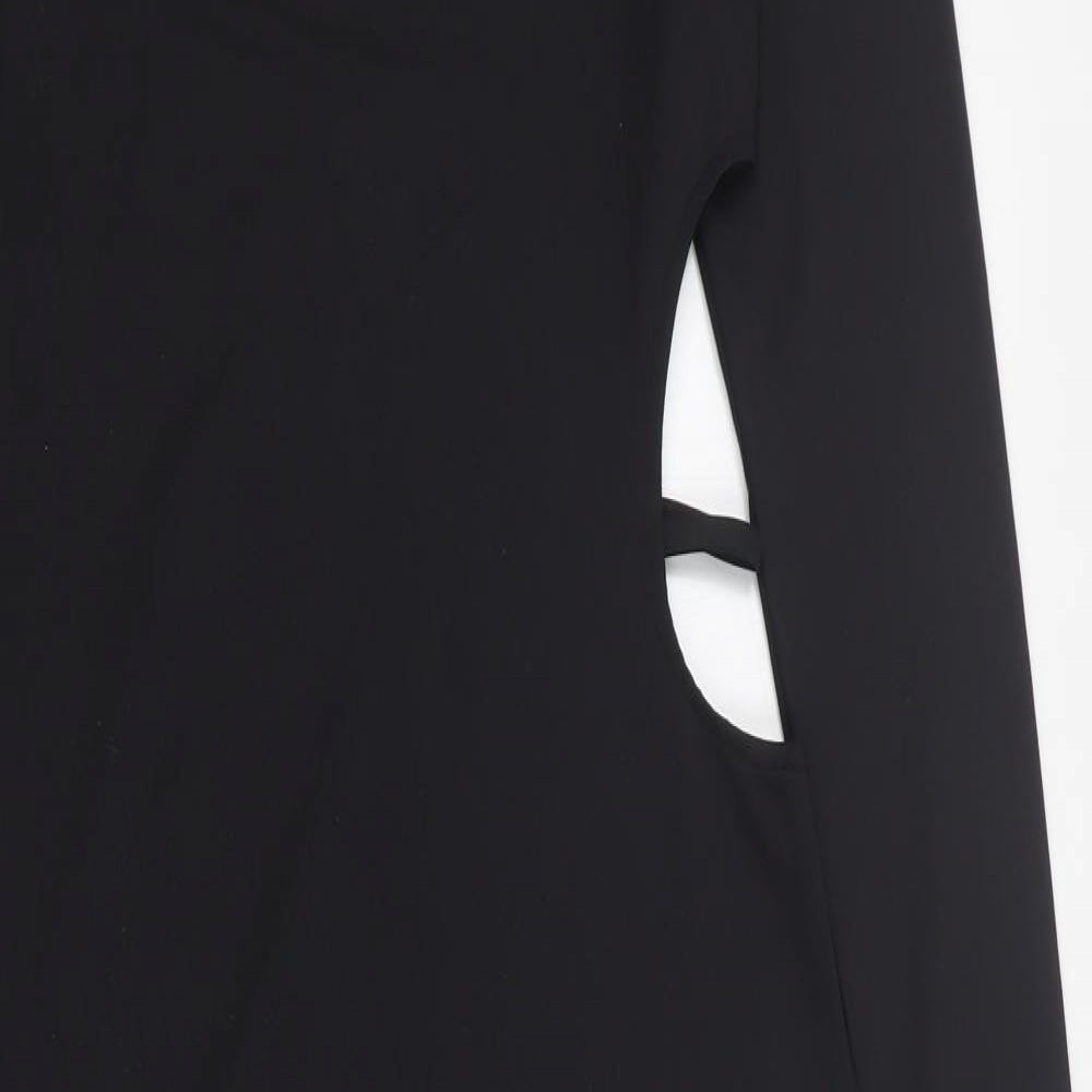 H&M Womens Black  Polyester Bodycon  Size M  Round Neck Pullover