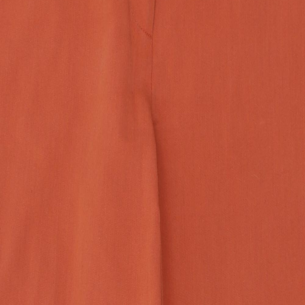 Topshop Womens Orange  Polyester Trousers  Size 12 L27 in Regular Button