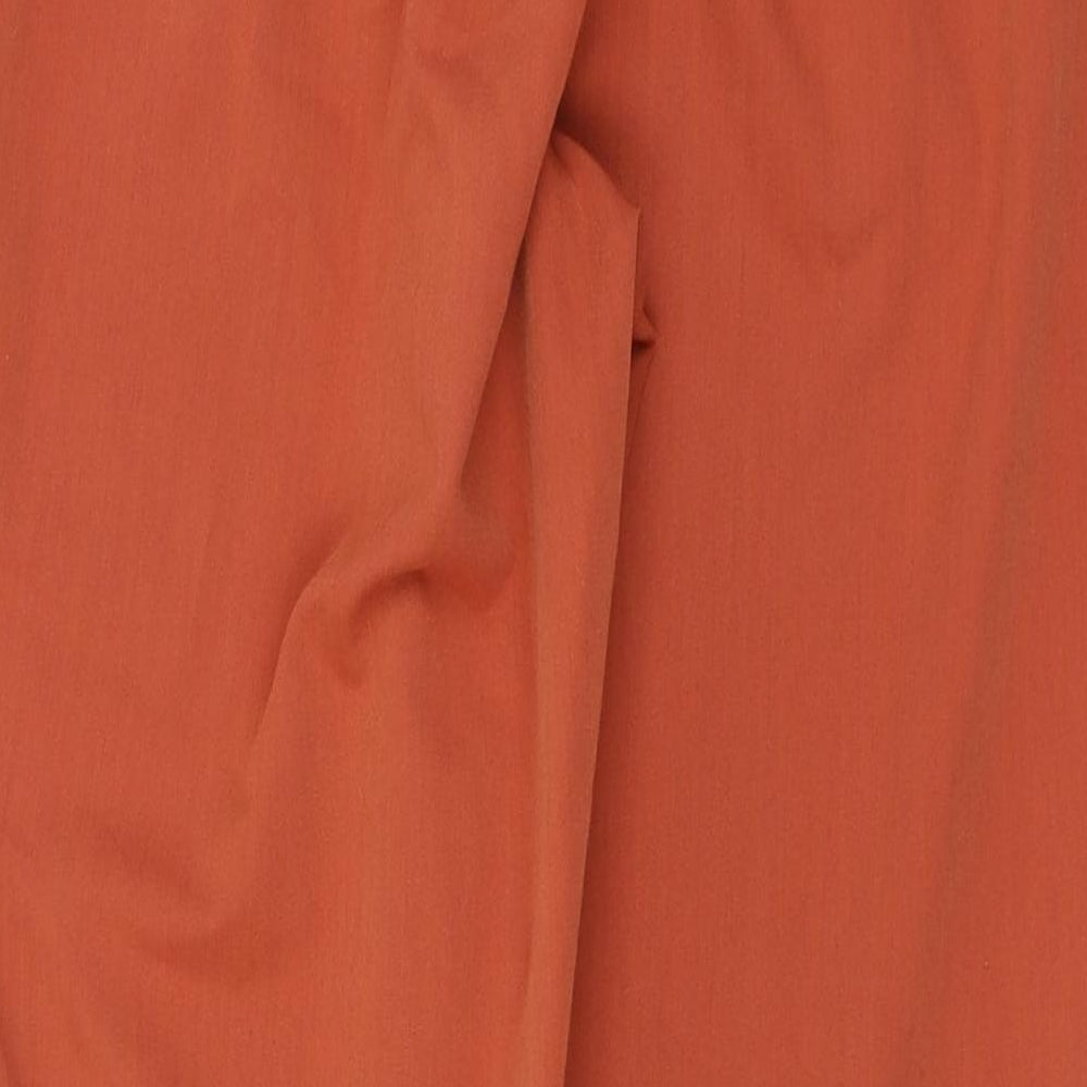Topshop Womens Orange  Polyester Trousers  Size 12 L27 in Regular Button