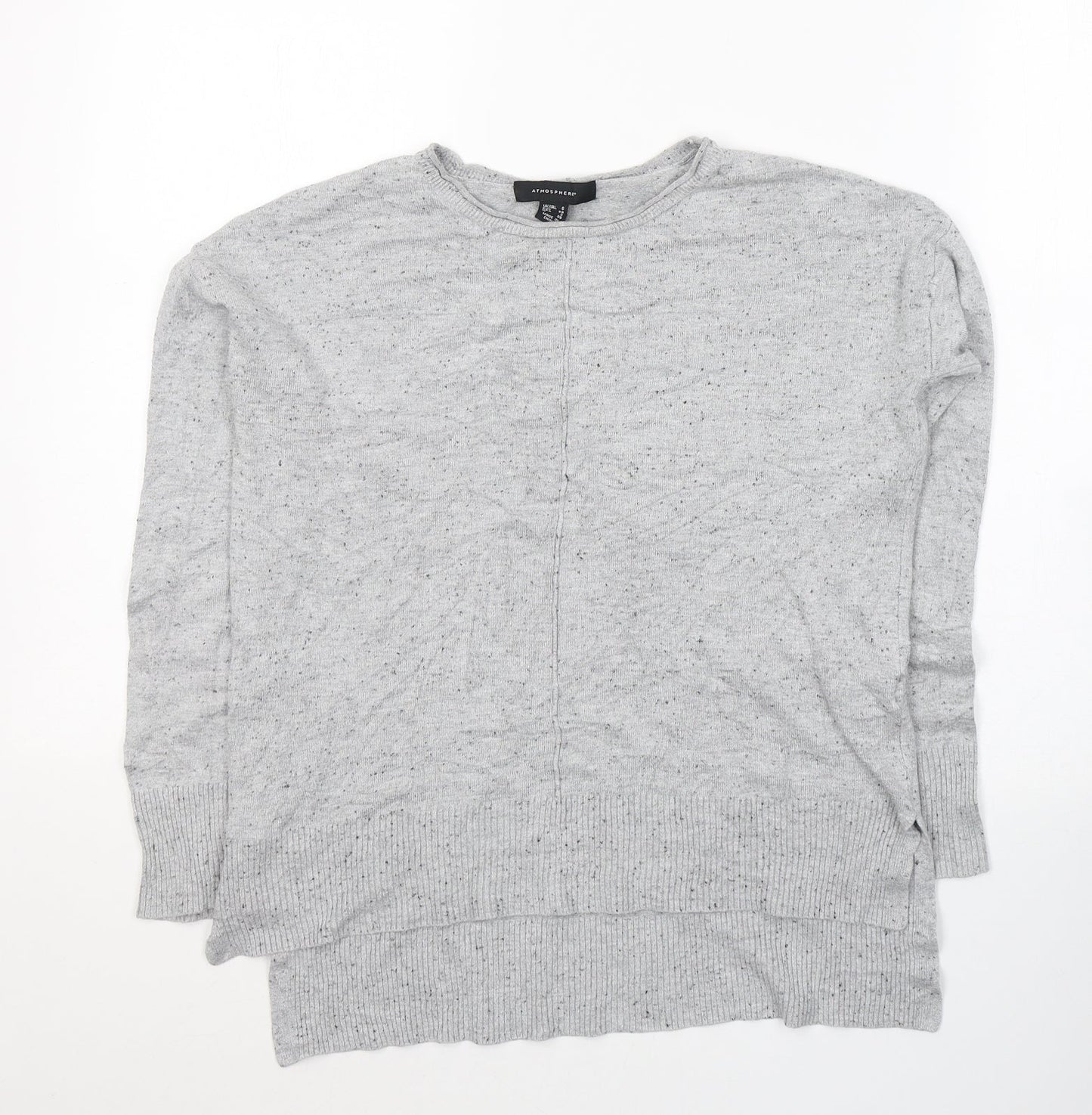 Atmosphere Womens Grey Round Neck  Acrylic Pullover Jumper Size 6