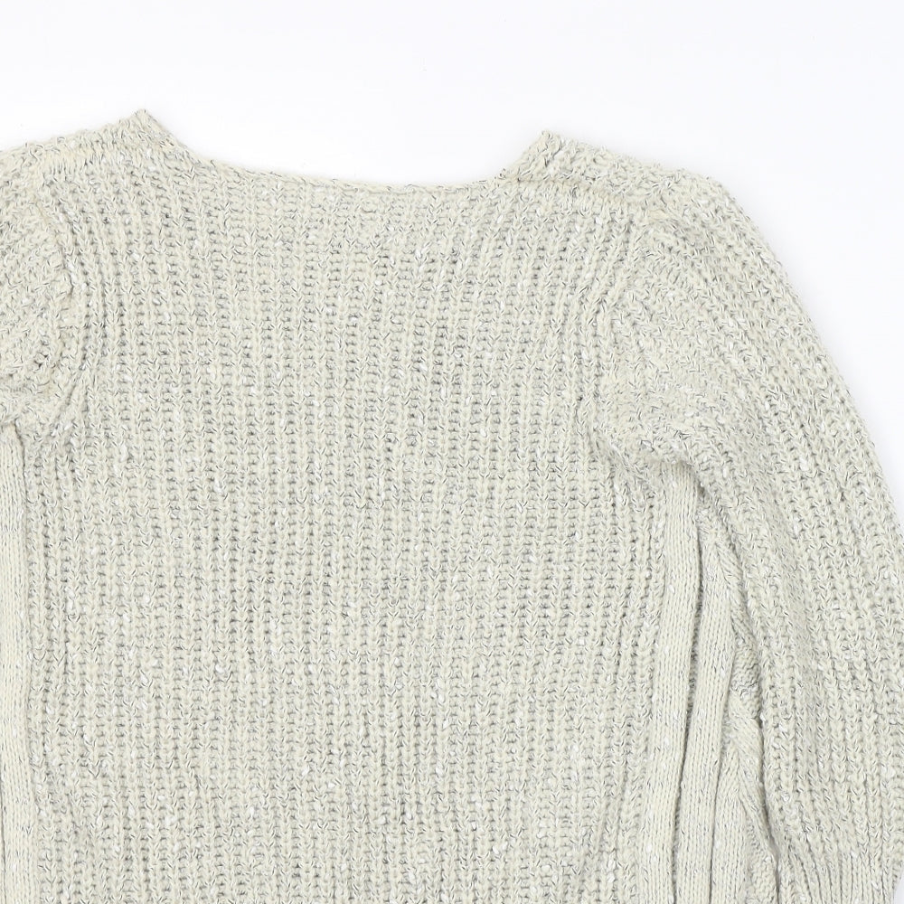 Stella Morgan Womens Ivory Round Neck  Acrylic Pullover Jumper Size 10