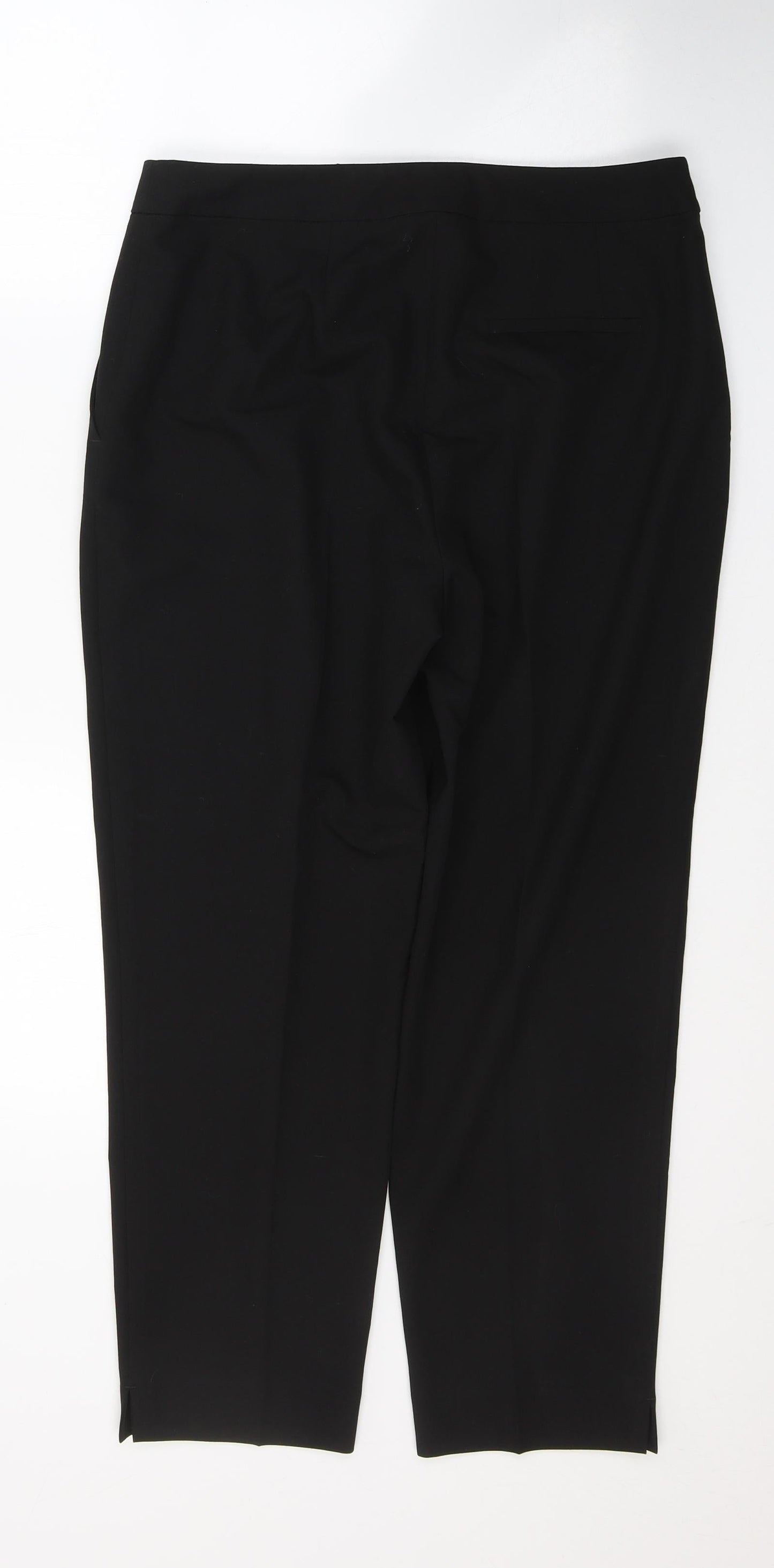 Topshop Womens Black  Polyester Trousers  Size 12 L25 in Regular Button