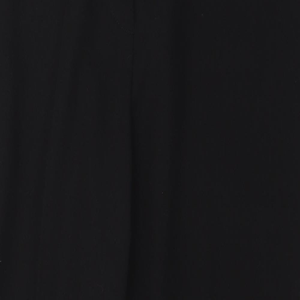 Topshop Womens Black  Polyester Trousers  Size 12 L25 in Regular Button