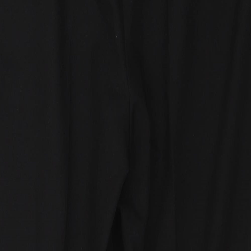 Topshop Womens Black  Polyester Trousers  Size 12 L25 in Regular Button