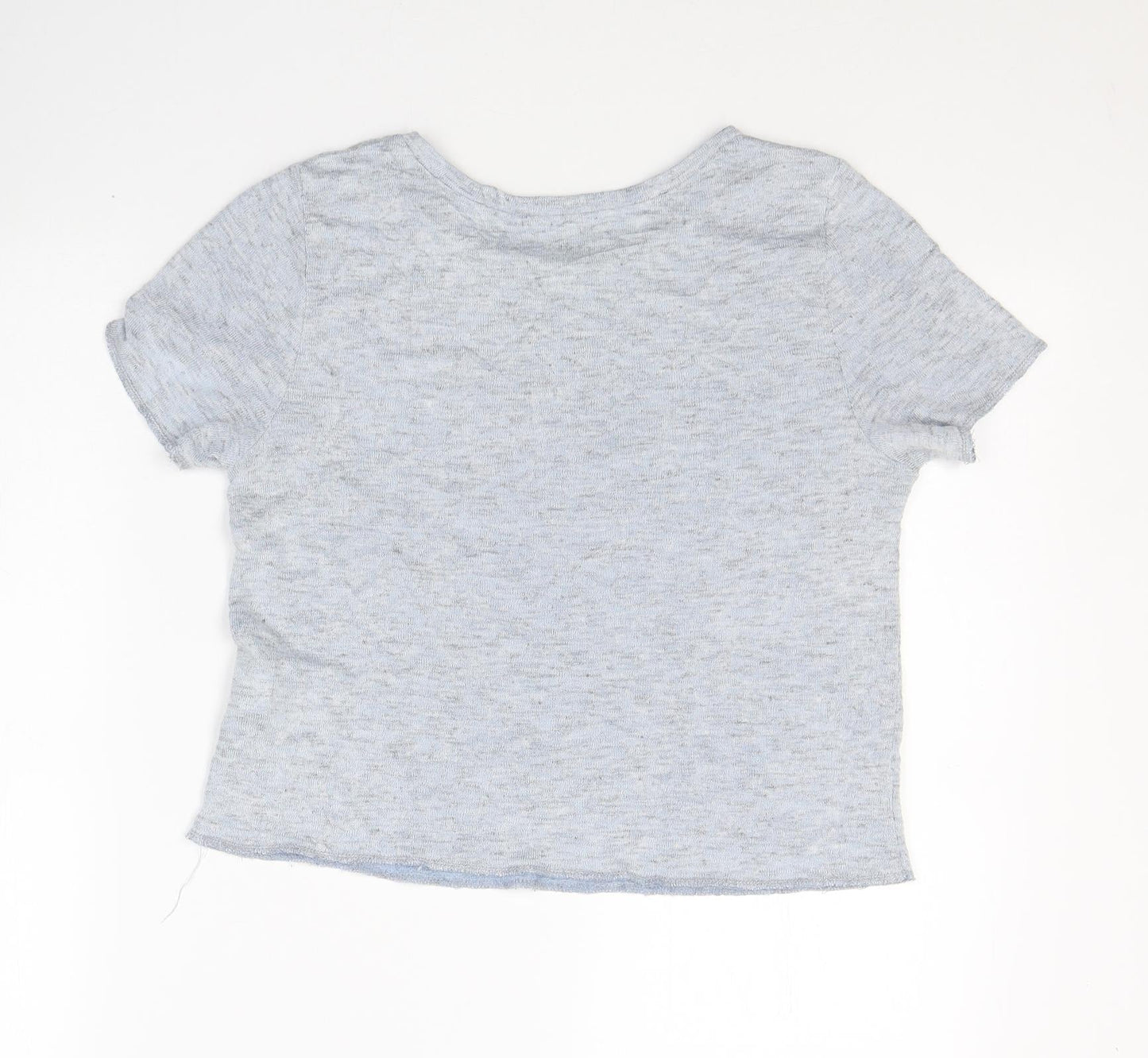 Atmosphere Womens Blue  Viscose Cropped T-Shirt Size 12 Round Neck - It's better in LA