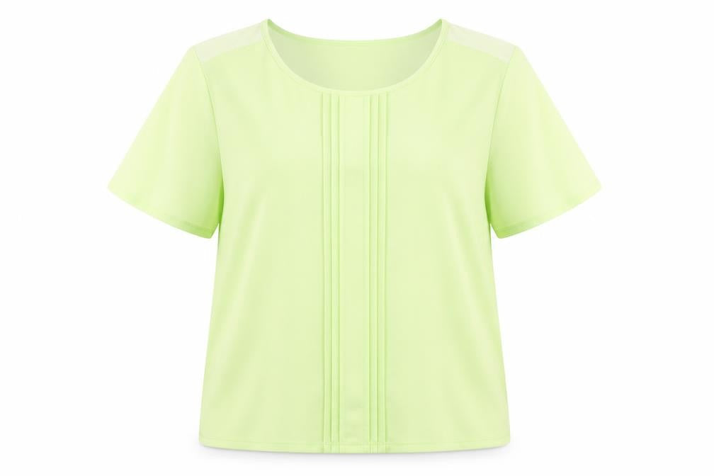 Marks & Spencer Womens Green  Viscose Basic Blouse Size 14 Round Neck