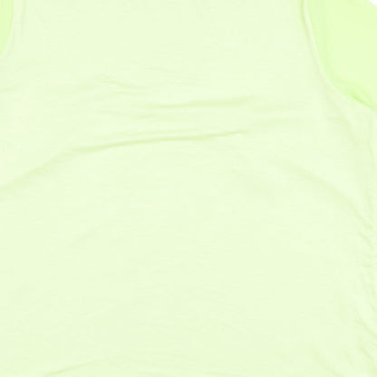 Marks & Spencer Womens Green  Viscose Basic Blouse Size 14 Round Neck