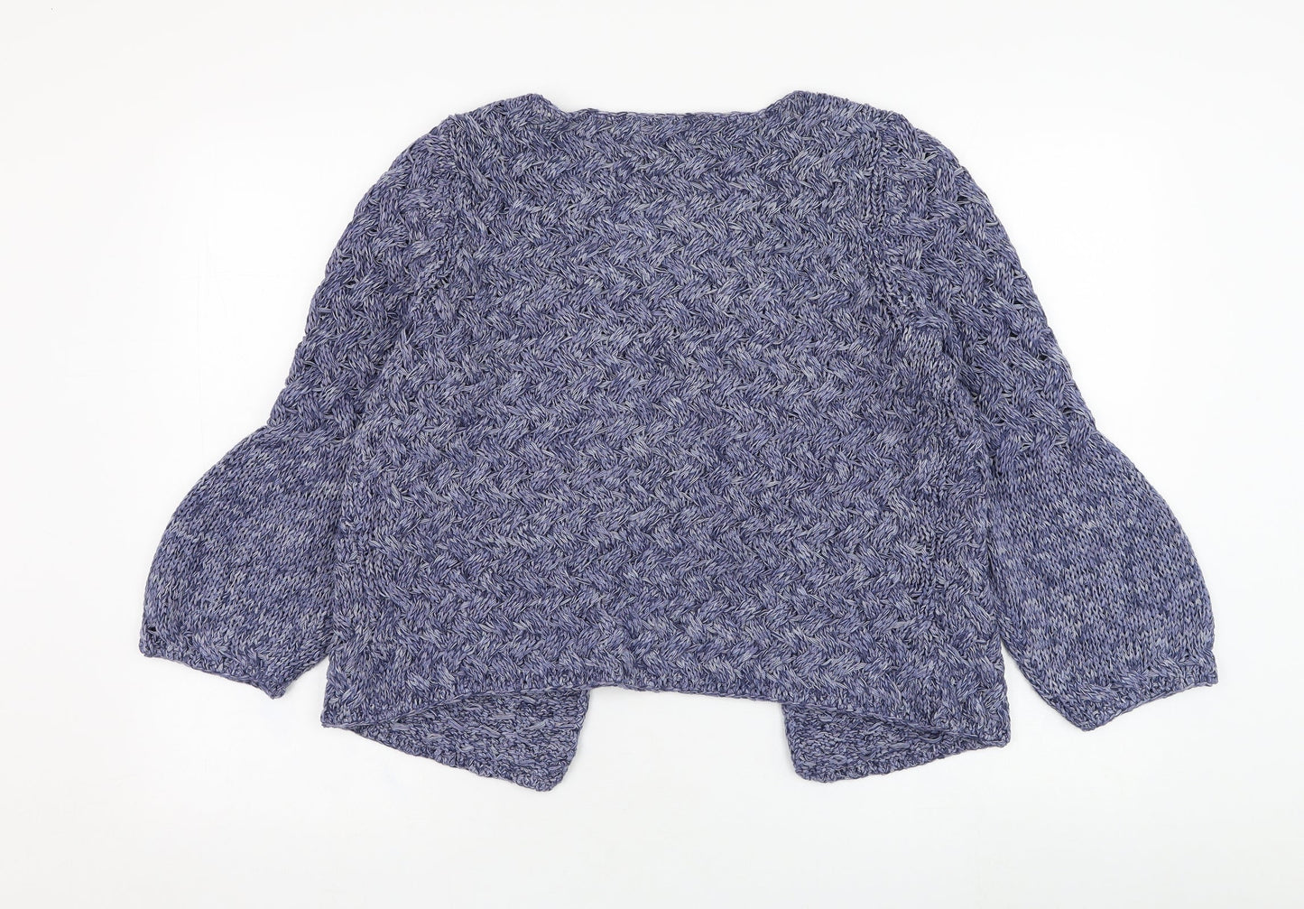 Marks and Spencer Womens Blue Scoop Neck  Acrylic Cardigan Jumper Size M