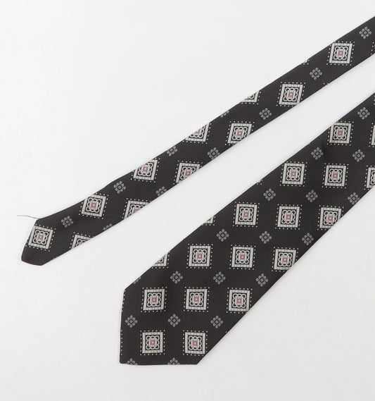 Distinctive Menswear Mens Black Floral Polyester Pointed Tie One Size