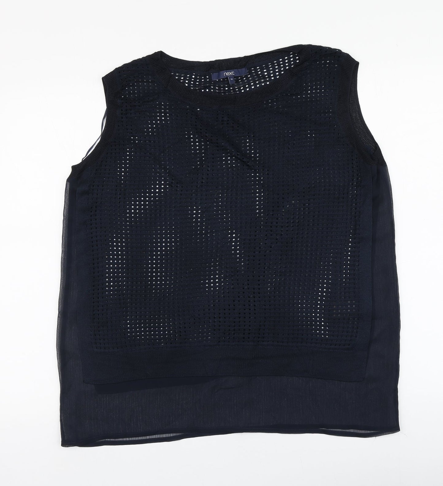 NEXT Womens Blue  Viscose Basic T-Shirt Size 14 Round Neck