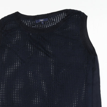 Next Womens Blue  Viscose Basic T-Shirt Size 14 Round Neck