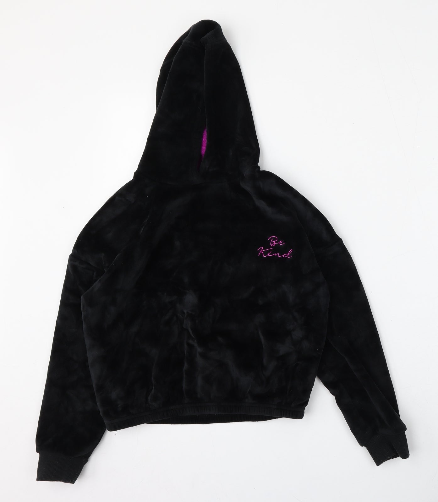 Dunnes Stores Girls Black  Polyester Pullover Hoodie Size XS