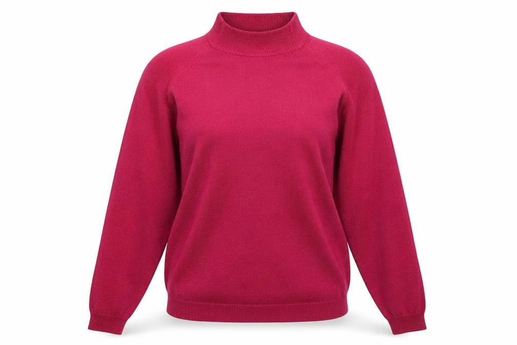 Preworn Womens Pink Mock Neck  Polyester Pullover Jumper Size M
