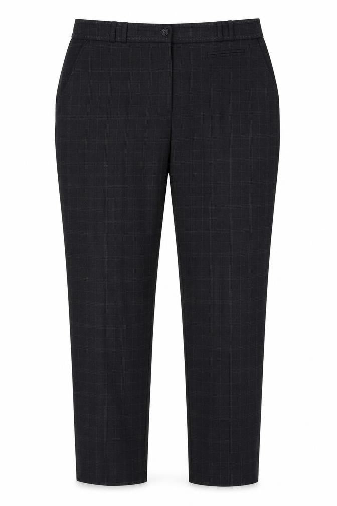 Atmosphere Womens Grey Check Polyester Trousers  Size 12 L30 in Regular Zip