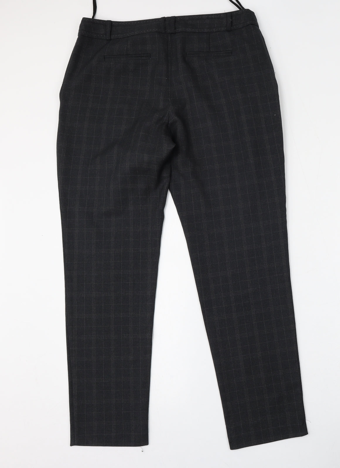 Atmosphere Womens Grey Check Polyester Trousers  Size 12 L30 in Regular Zip