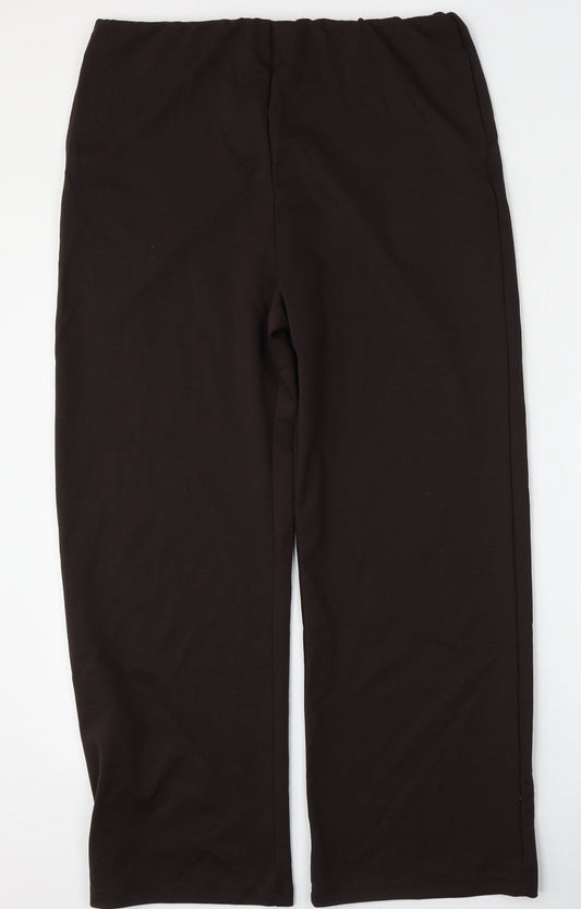 Emeliax Womens Brown  Polyester Trousers  Size 20 L30 in Regular