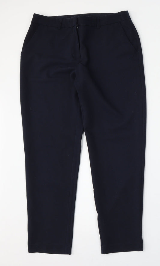 Dorothy Perkins Womens Blue  Polyester Trousers  Size 8 L28 in Regular Hook & Eye