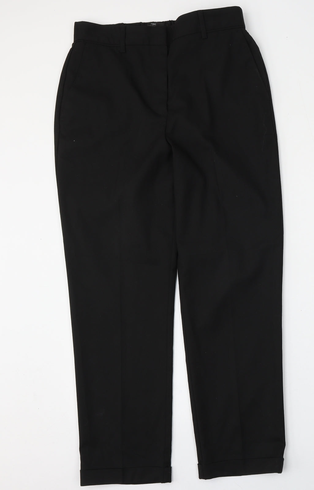 NEXT Womens Black  Polyester Trousers  Size 10 L28 in Regular Hook & Eye