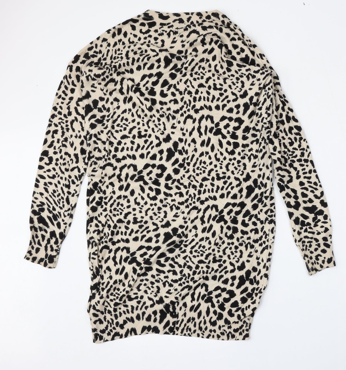 New Look Womens Multicoloured Round Neck Animal Print Viscose Pullover Jumper Size S