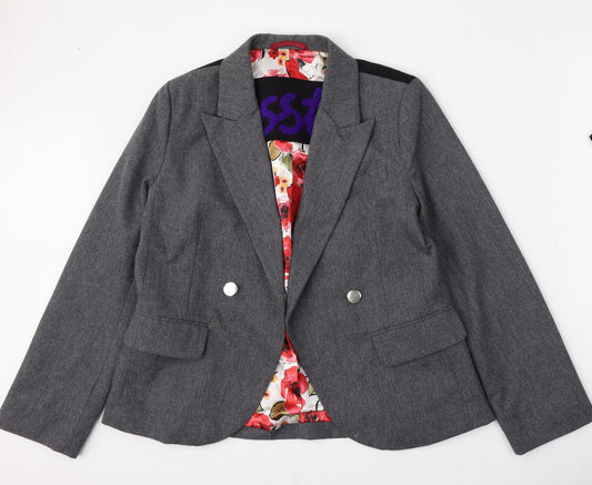 Laundry Industry Womens Grey  Wool Jacket Blazer Size M