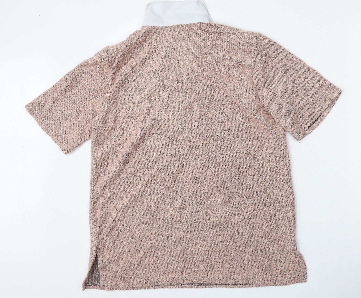 Preworn Womens Pink  Polyester Basic Polo Size L Collared