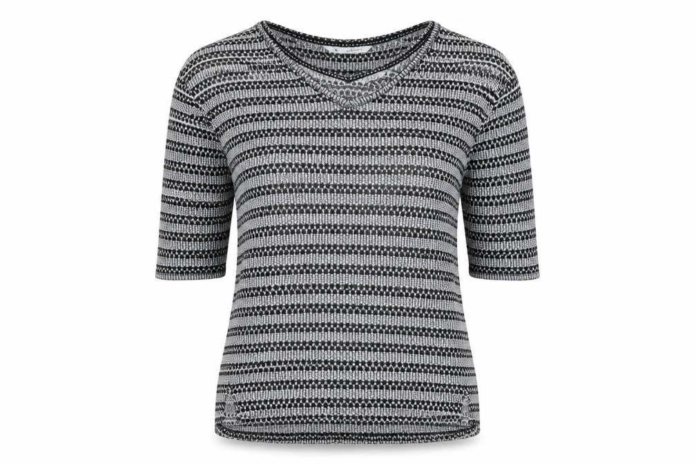 NEXT Womens Grey Scoop Neck Striped Polyester Pullover Jumper Size 14