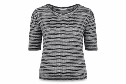 Next Womens Grey Scoop Neck Striped Polyester Pullover Jumper Size 14