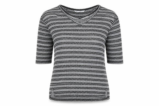 Next Womens Grey Scoop Neck Striped Polyester Pullover Jumper Size 14