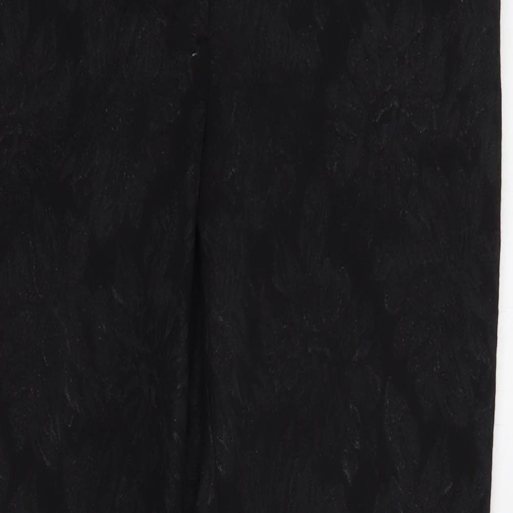 NEXT Womens Black Floral Cotton Dress Pants Trousers Size 10 L29 in Regular Hook & Eye