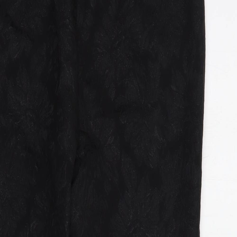 NEXT Womens Black Floral Cotton Dress Pants Trousers Size 10 L29 in Regular Hook & Eye