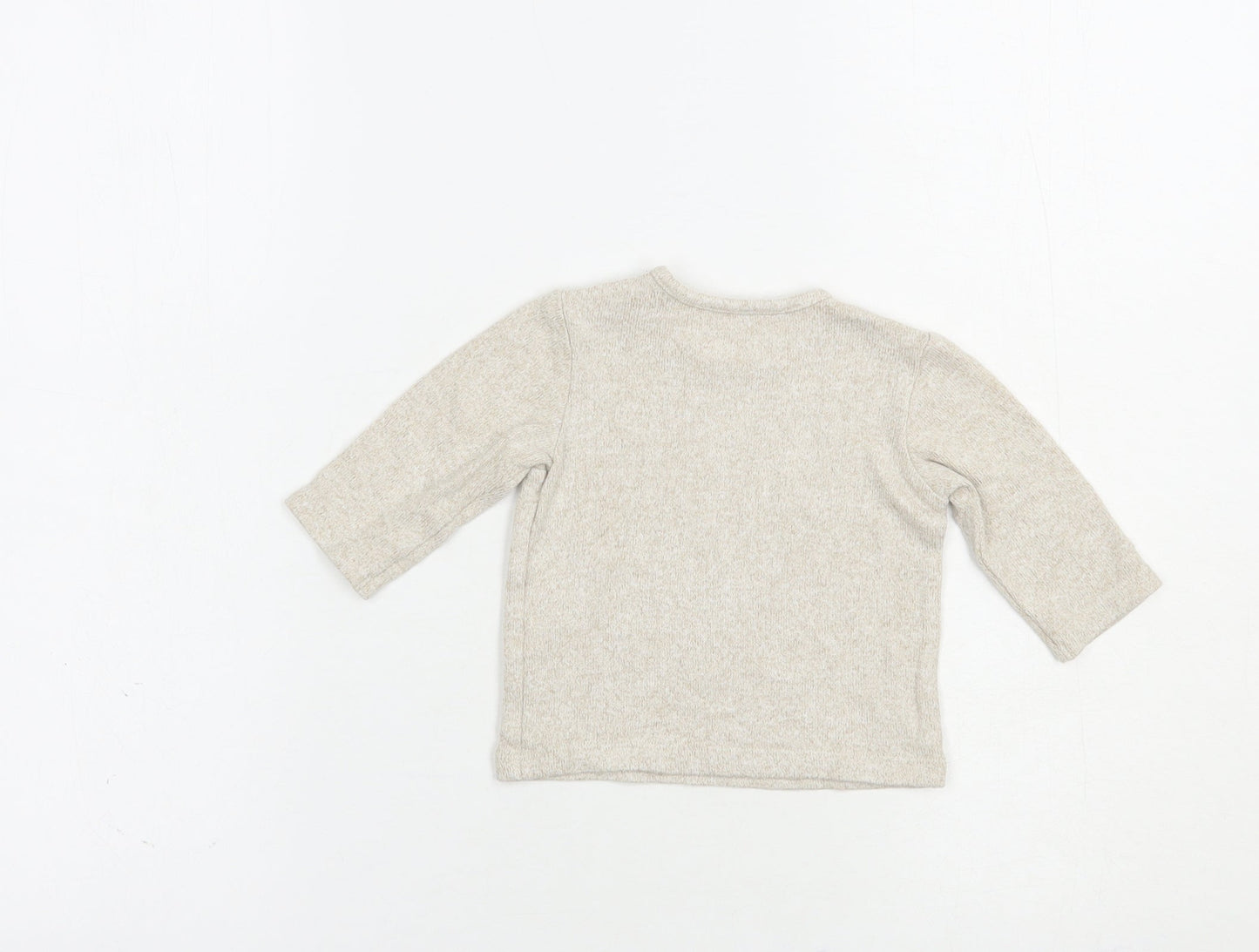 George Baby Beige  Viscose Pullover T-Shirt Size 0-3 Months Crew Neck Pullover - Bunny