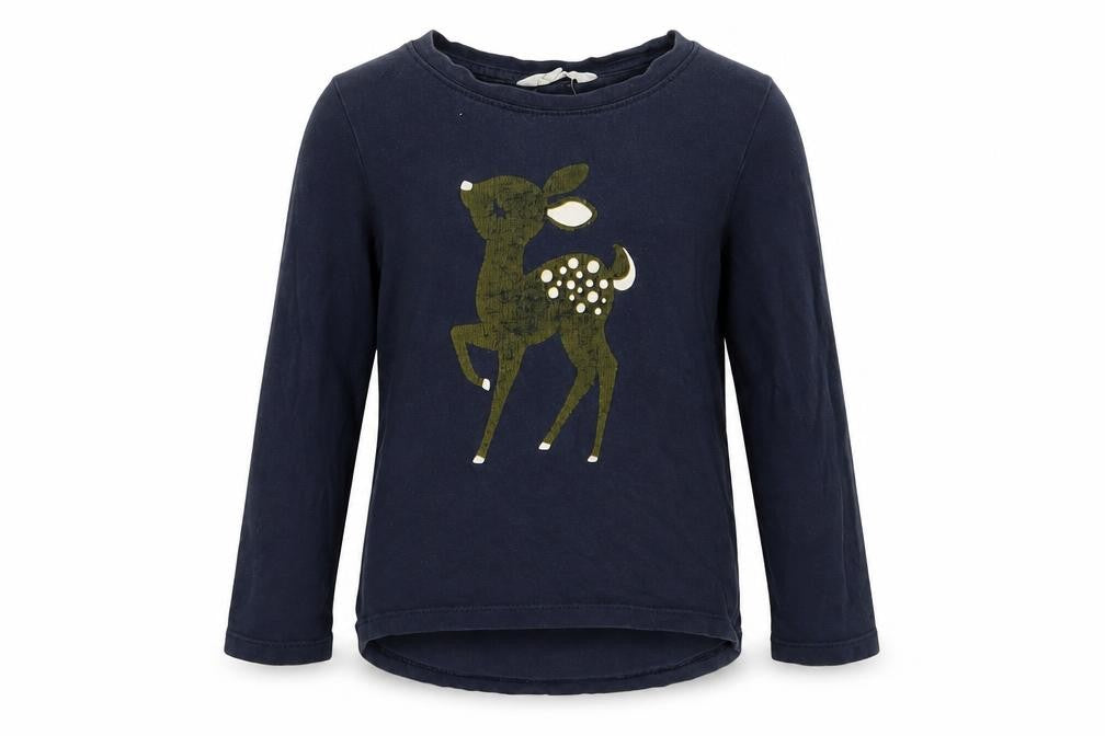 Mac + Ellie Girls Blue  Cotton Basic T-Shirt Size 4 Years Crew Neck Pullover