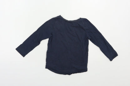 Mac + Ellie Girls Blue  Cotton Basic T-Shirt Size 4 Years Crew Neck Pullover