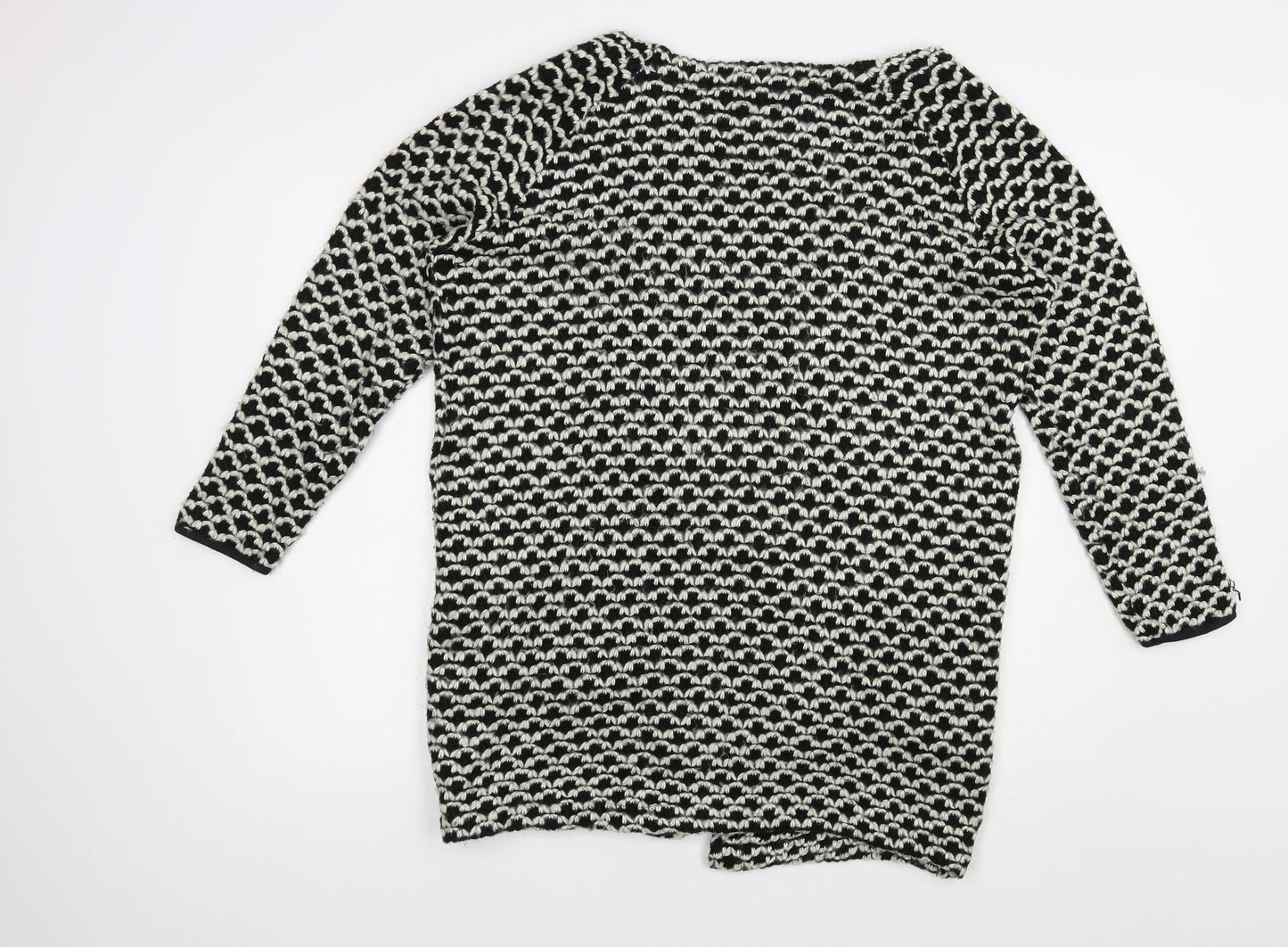 Only Womens Black V-Neck Geometric Acrylic Cardigan Jumper Size M