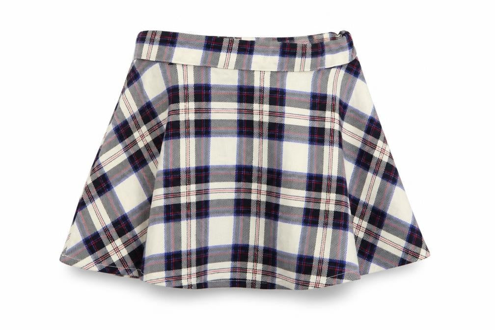 H&M Girls Blue Plaid Polyester Skater Skirt Size 2-3 Years  Regular