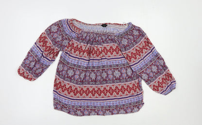 New Look Womens Multicoloured Paisley Viscose Basic Blouse Size 12 Off the Shoulder