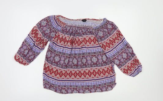 New Look Womens Multicoloured Paisley Viscose Basic Blouse Size 12 Off the Shoulder
