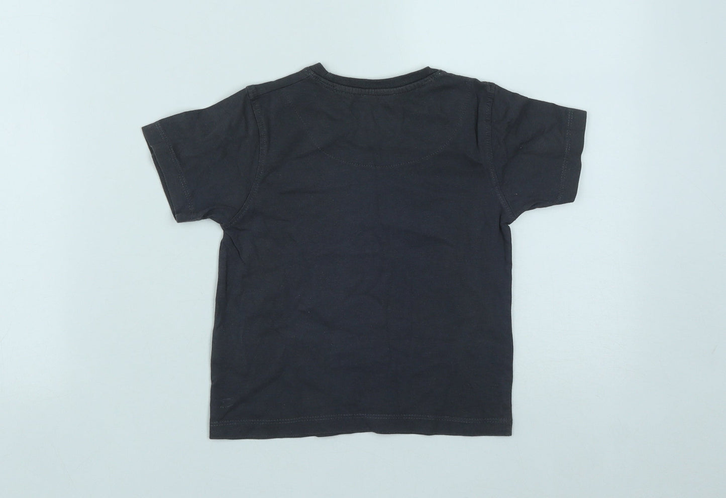 Losan Boys Grey  Cotton Basic T-Shirt Size 2 Years Round Neck