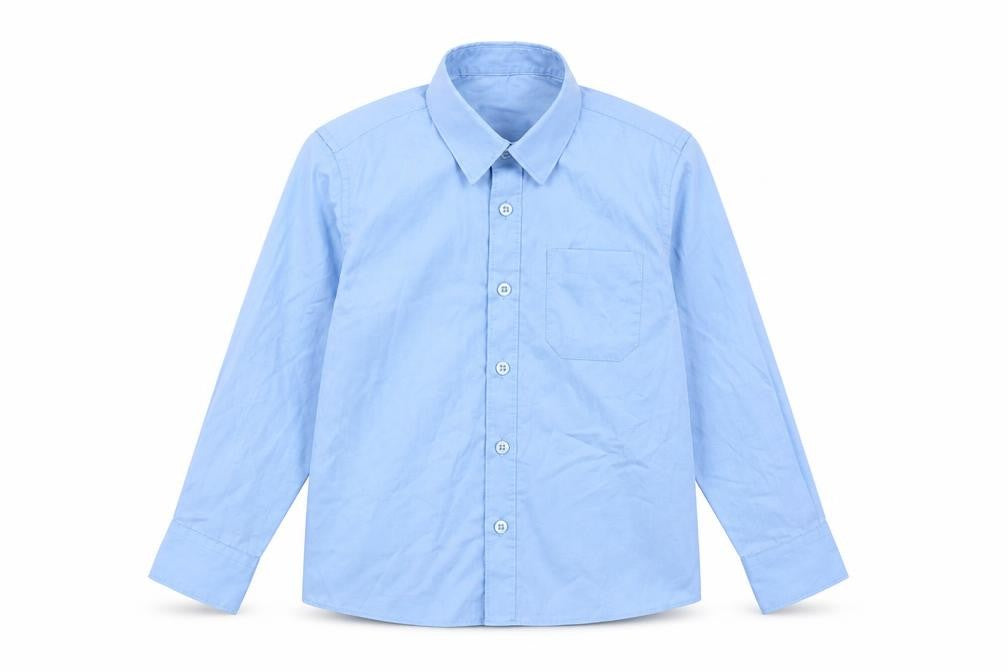 Dunnes Boys Blue  Polyester Basic Button-Up Size 5-6 Years Collared Button